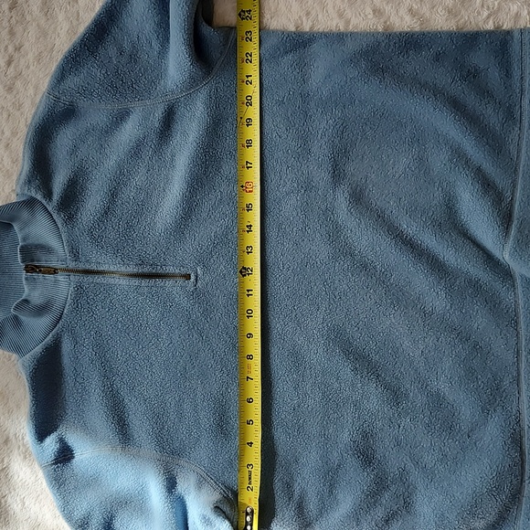 Liz Claiborne Denim Blue Quarter-Zip Fleece Pullover, LP - Picture 12 of 12